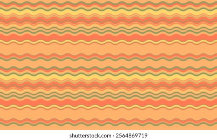 Vibrant wavy stripes in warm autumnal tones.  Perfect for textile prints, website backgrounds, or packaging designs.  Seamless pattern offers endless design possibilities.  Download now