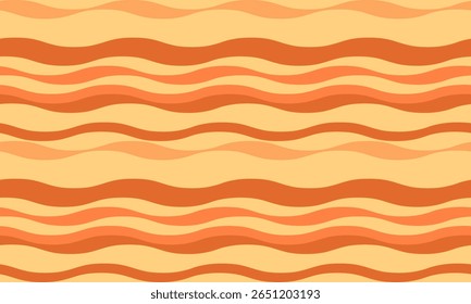 Vibrant, wavy stripes in warm sunset hues create a cheerful, retroinspired pattern perfect for backgrounds, textiles, or website designs.