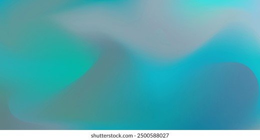 Vibrant wavy vector deep teal, gray and cyan blue mesh gradient background. Abstract bright aquamarine and green digital watercolor for business banner design, water or cosmic sky concept