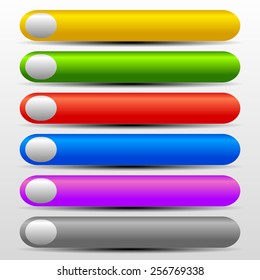 Vibrant Web Buttons with Gray Elements
