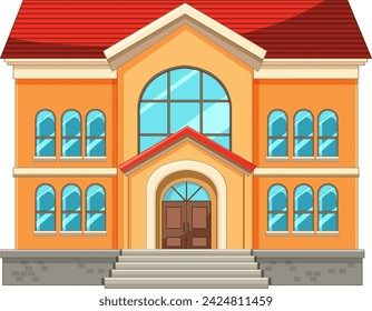 Una escuela vibrante y acogedora en formato vectorial.