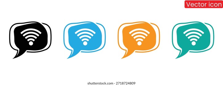 Vibrant WiFi speech bubble icons for digital communication needs