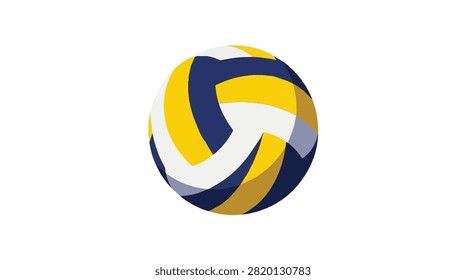Vibrant woven sphere with navy yellow gray and white colors featuring intricate patterns ideal for modern graphics and creative visual content