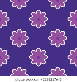 Vibrant Y2K floral pattern. Funny funky retro flowers background