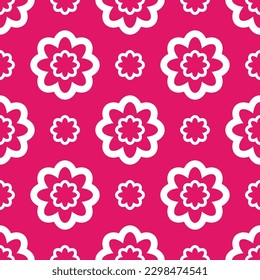 Vibrant Y2K floral pattern. Funny funky retro flowers background