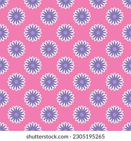 Vibrant Y2K floral pattern. Funny funky retro flowers background
