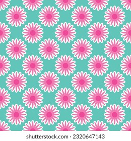 Patrón floral vibrante Y2K. Funny fondo de flores retro