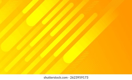 Vibrant Yellow Abstract Background with Diagonal Lines and Shapes.Vector illustration