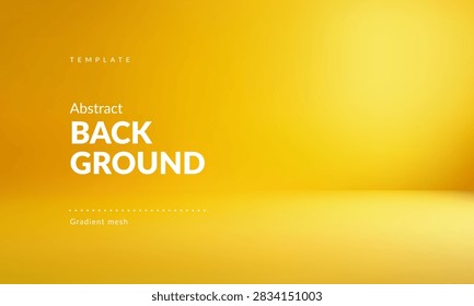Vibrant yellow abstract background with smooth gradients that transition from warm and  deep golden tones to soft lighter shades. Modern Backdrop Template for Branding, Web Design, Covers, Product Card, Social Media Post, Ad Banners, Presentations, Posters, Packaging, Digital Art, Graphics and Creative Use. Vector image.