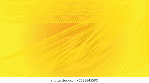 Vibrant yellow abstract pattern with intricate spiral and circular line designs. Ideal for backgrounds, digital art, and tech-inspired visual projects.