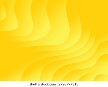 Design de fundo ondulado abstrato amarelo vibrante com linhas de fluxo suaves