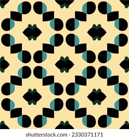 Vibrant yellow backdrop adorned with a captivating black and blue pattern. The seamless design, reminiscent of a repeating fabric motif, showcases a peppermint inspired motif, adding a playful.