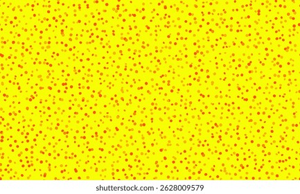 Vibrant yellow background scattered with small red dots.  Perfect for celebratory designs,  website backgrounds, or playful patterns. Evokes energy, joy, and a sense of festivity.