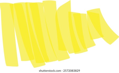 Vibrant yellow brush strokes energetically moving vertically across a clean white backdrop, creating a dynamic and visually striking pattern with a sense of motion and energy