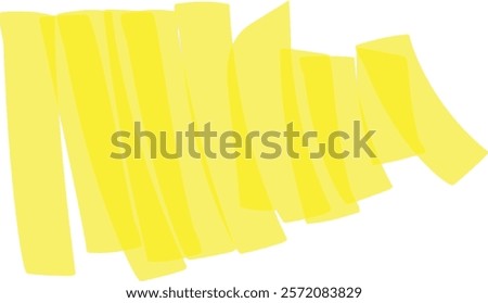 Vibrant yellow brush strokes energetically moving vertically across a clean white backdrop, creating a dynamic and visually striking pattern with a sense of motion and energy