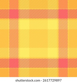 Vibrant yellow and coral plaid pattern.  Perfect for textile design, website backgrounds, or cheerful branding. This cheerful, seamless texture evokes warmth and optimism.