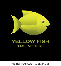 Vibrant Yellow Fish Logo Design A Simple, Modern Illustration
