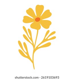 Vibrant yellow flower Vector graphic design perfect for spring decor.