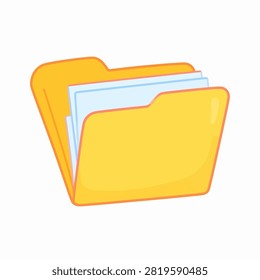 A vibrant yellow folder containing papers, used for organizing, filing, and storing important documents in offices or homes.