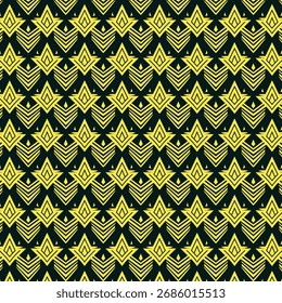 Vibrant yellow geometric pattern on dark background modern abstract design