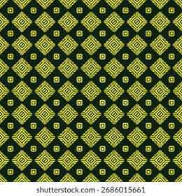 Vibrant yellow geometric pattern on dark green background