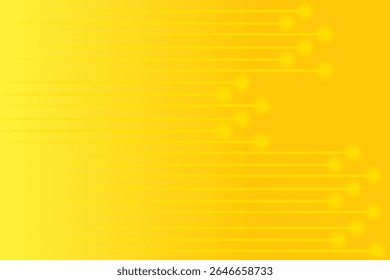 Un arrière-plan dégradé jaune vif comporte de subtiles lignes horizontales s'étendant à partir de la gauche, culminant en orbes douces et scintillantes sur le côté droit, créant une sensation futuriste et énergique.