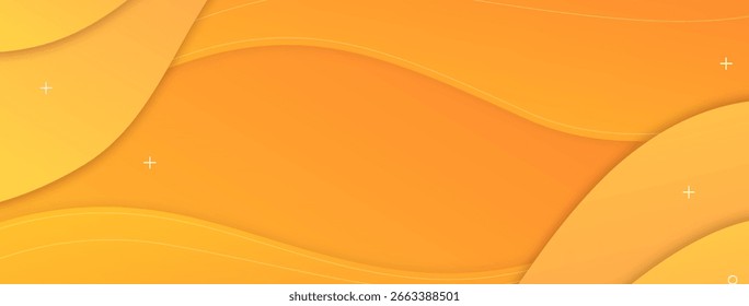 Fondo ondulado degradado amarillo vibrante con flujo energético perfecto para temas de diseño soleado y optimista