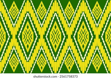 Vibrant Yellow and Green  Textile Creations Diamonds: Bold Geometric Pattern for Home Decor and Fashion Accessories