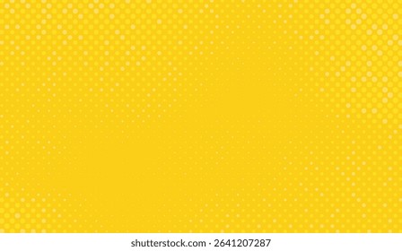 Vibrant Yellow Halftone Pop Art Background with Retro Comic Style Texture and Gradient Effect for Modern Design and Creative Projects 160 characters