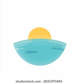 A vibrant yellow lemon slice floating in a bright turquoise ceramic bowl