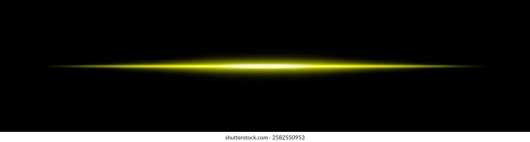 A vibrant yellow light streak glows against a dark black background, creating a futuristic and high-tech abstract visual effect.