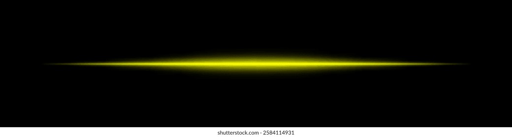 A vibrant yellow light streak glows against a dark black background, creating a futuristic and high-tech abstract visual effect.