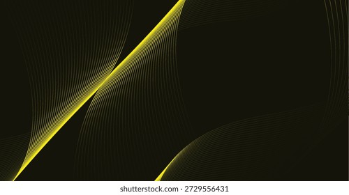 Líneas abstractas de color amarillo y verde lima vibrantes que forman un patrón dinámico de onda de sonido digital sobre un fondo oscuro, ideal para la tecnología moderna y conceptos de diseño futurista
