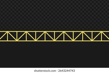 Vibrant yellow metal truss bar with geometric segments, perfect for stage lighting designs, concert visuals, and event production graphics.