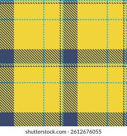Vibrant yellow and navy plaid pattern.  Ideal for textile design, fashion, or website backgrounds. This cheerful, geometric texture evokes feelings of warmth and style.