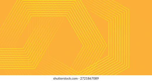 Vibrant Yellow Neon Zig Zag Geometrische Linien auf orangefarbenem Hintergrund, Vektorgrafik.