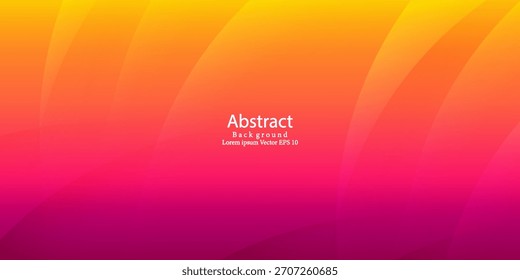 Vibrant Yellow Orange Pink Gradient Abstract Background with Smooth Wave Shapes. Suit for banner, web, brochure, pamflet and presentation