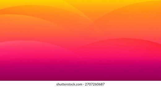 Vibrant Yellow Orange Pink Gradient Abstract Background with Smooth Wave Shapes