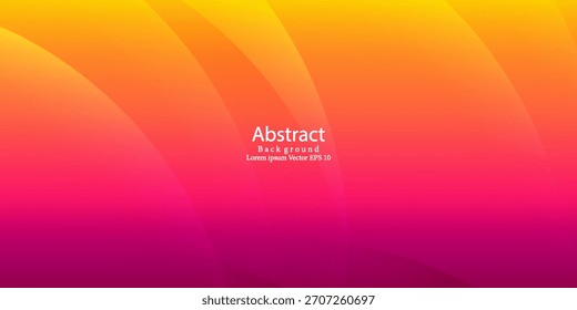 Vibrant Yellow Orange Pink Gradient Abstract Background with Smooth Wave Shapes. Modern creative trendy design in vector illustration