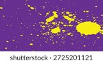 Vibrant Yellow Paint Splatter on Deep Purple Background