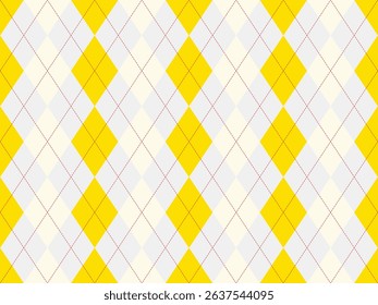 Vibrant yellow and pastel argyle pattern.  Perfect for textile design, fashion, websites, or playful branding.  Geometric shapes create a cheerful, stylish, and versatile backdrop.
