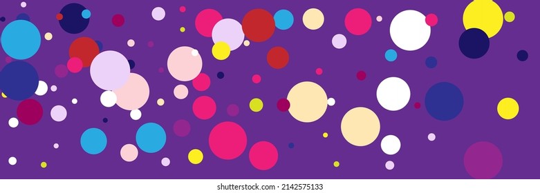 Vibrant Yellow Pastel Circles Green Color Composition. Red Vivid Indigo Beige Violet Wallpaper. Purple Bright Children Dark Blue Pattern. Play Pink White Rainbow Multicolor Kids Background.
