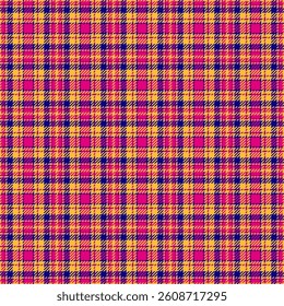 Vibrant yellow, pink, and blue plaid pattern.  Perfect for textile design, fashion, website backgrounds, or any project needing bold geometric texture.