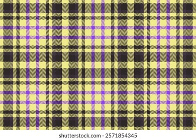 Vibrant yellow and purple plaid pattern.  Perfect for textile design, fashion, and web backgrounds. This seamless texture offers a stylish and modern feel. Ideal for creating eyecatching designs.