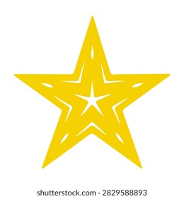 A vibrant yellow star graphic featuring a dynamic, energetic design suitable for various creative projects and visual media.