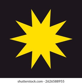 Vibrant yellow star retro sticker