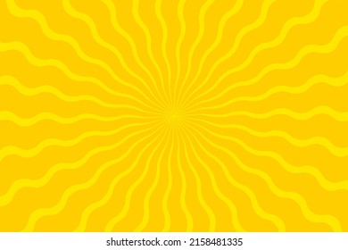 Vibrant Yellow Sunburst radial background  Vector Illustration