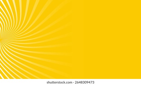 Padrão de espiral amarelo vibrante com listras radiantes em plano de fundo brilhante