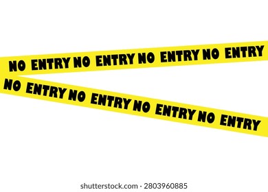 A vibrant yellow tape featuring the bold, repeated phrase 'NO ENTRY', ideal for signifying restricted zones or important security boundaries.