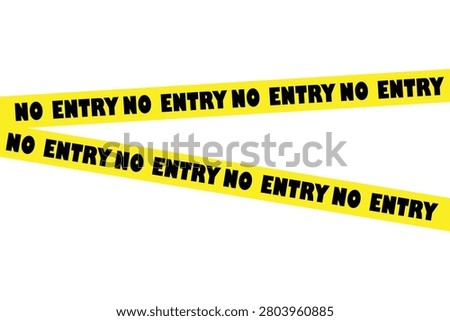 A vibrant yellow tape featuring the bold, repeated phrase 'NO ENTRY', ideal for signifying restricted zones or important security boundaries.